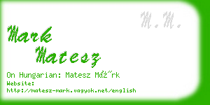 mark matesz business card